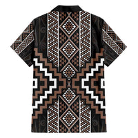 Classic Tukutuku Pattern Aotearoa Family Matching Short Sleeve Bodycon Dress and Hawaiian Shirt Niho Taniwha and Puhoro Motifs LT7 - Polynesian Pride