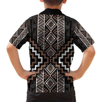 Classic Tukutuku Pattern Aotearoa Family Matching Tank Maxi Dress and Hawaiian Shirt Niho Taniwha and Puhoro Motifs LT7 - Polynesian Pride