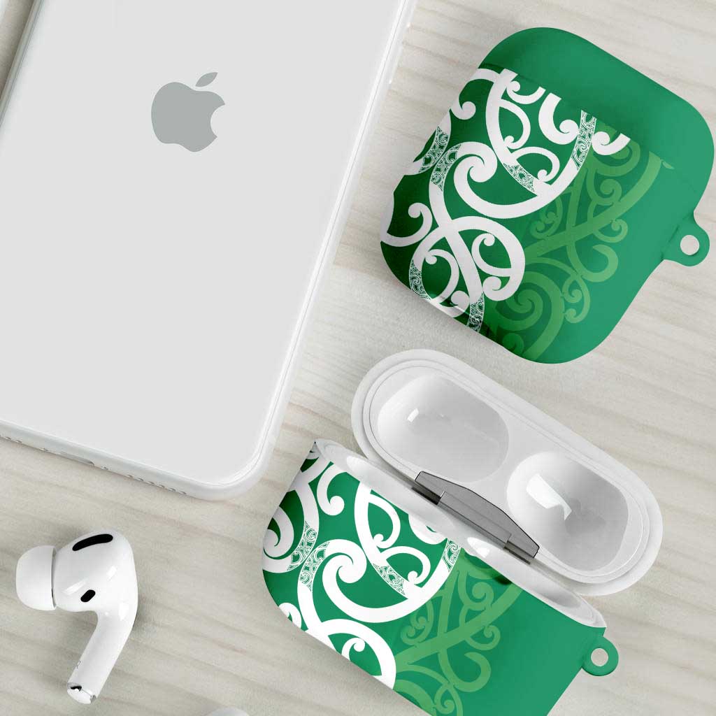 Pounamu Green Maori AirPods Case Koru Kowhaiwhai - Polynesian Pride