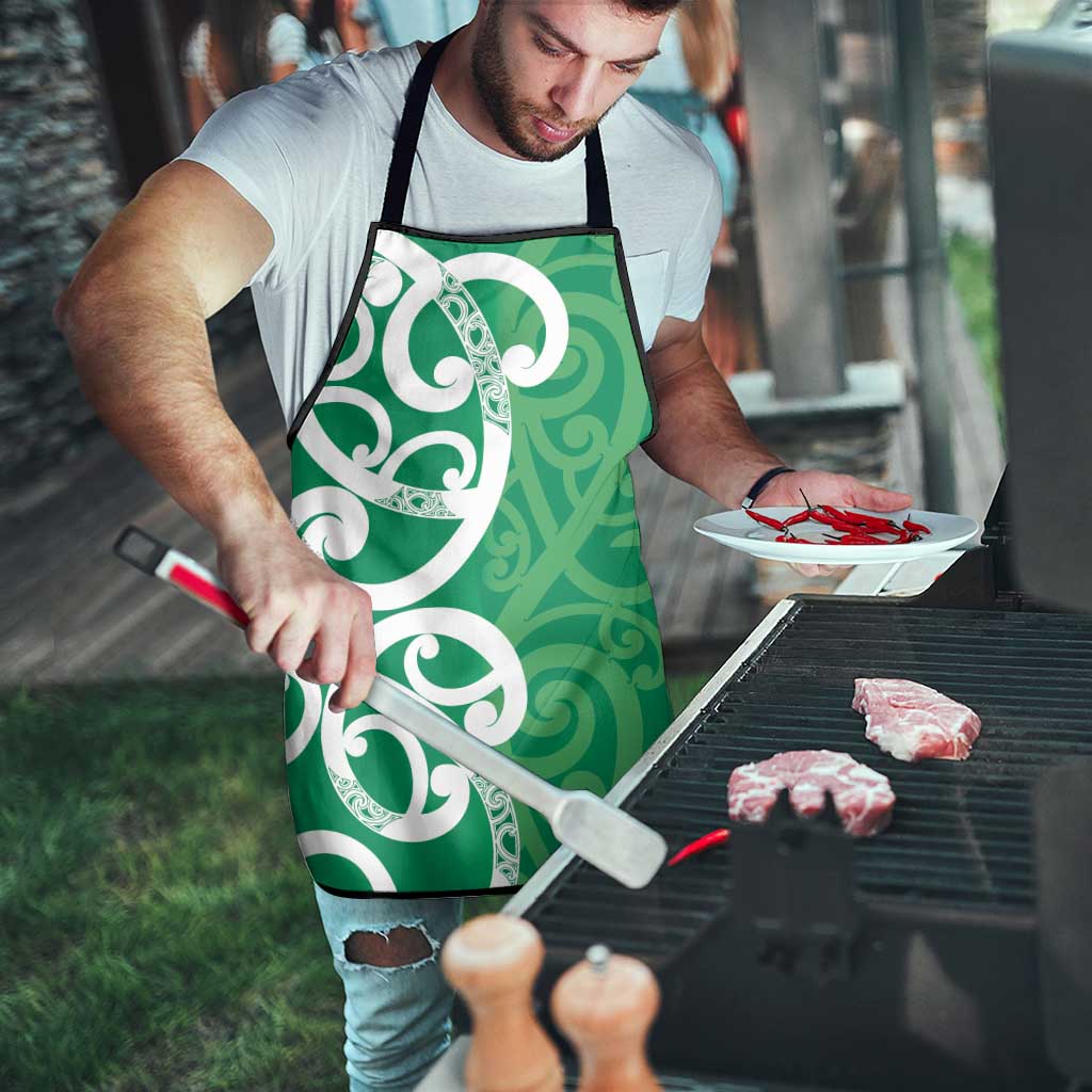 Pounamu Green Maori Apron Koru Kowhaiwhai - Polynesian Pride