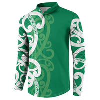 Pounamu Green Maori Button Sweatshirt Koru Kowhaiwhai - Polynesian Pride