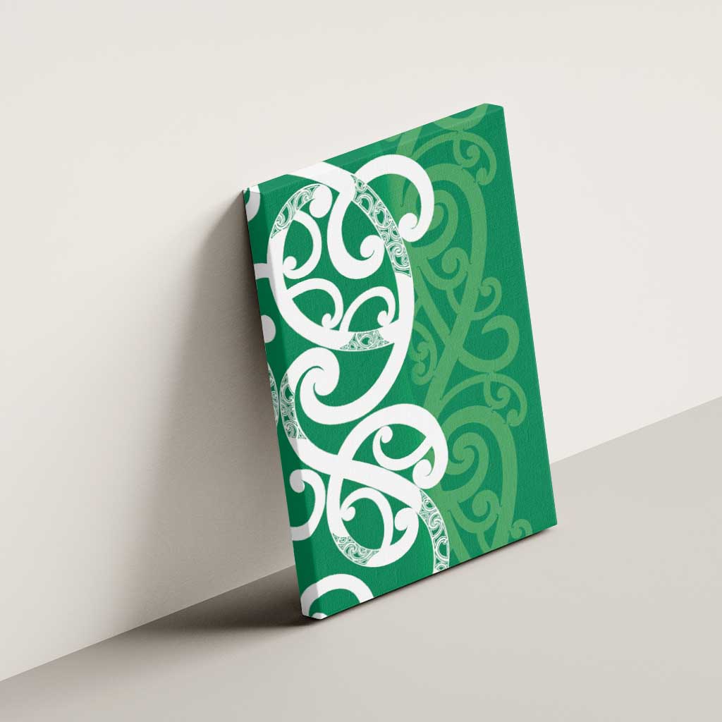 Pounamu Green Maori Canvas Wall Art Koru Kowhaiwhai - Polynesian Pride