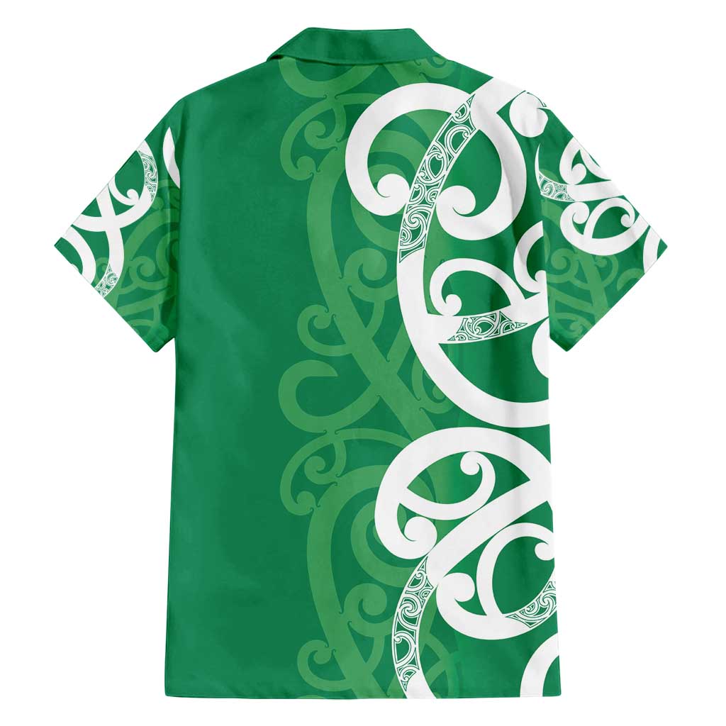 Pounamu Green Maori Family Matching Tank Maxi Dress and Hawaiian Shirt Koru Kowhaiwhai LT7 - Polynesian Pride
