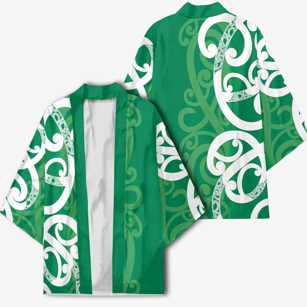 Pounamu Green Maori Kimono Koru Kowhaiwhai - Polynesian Pride