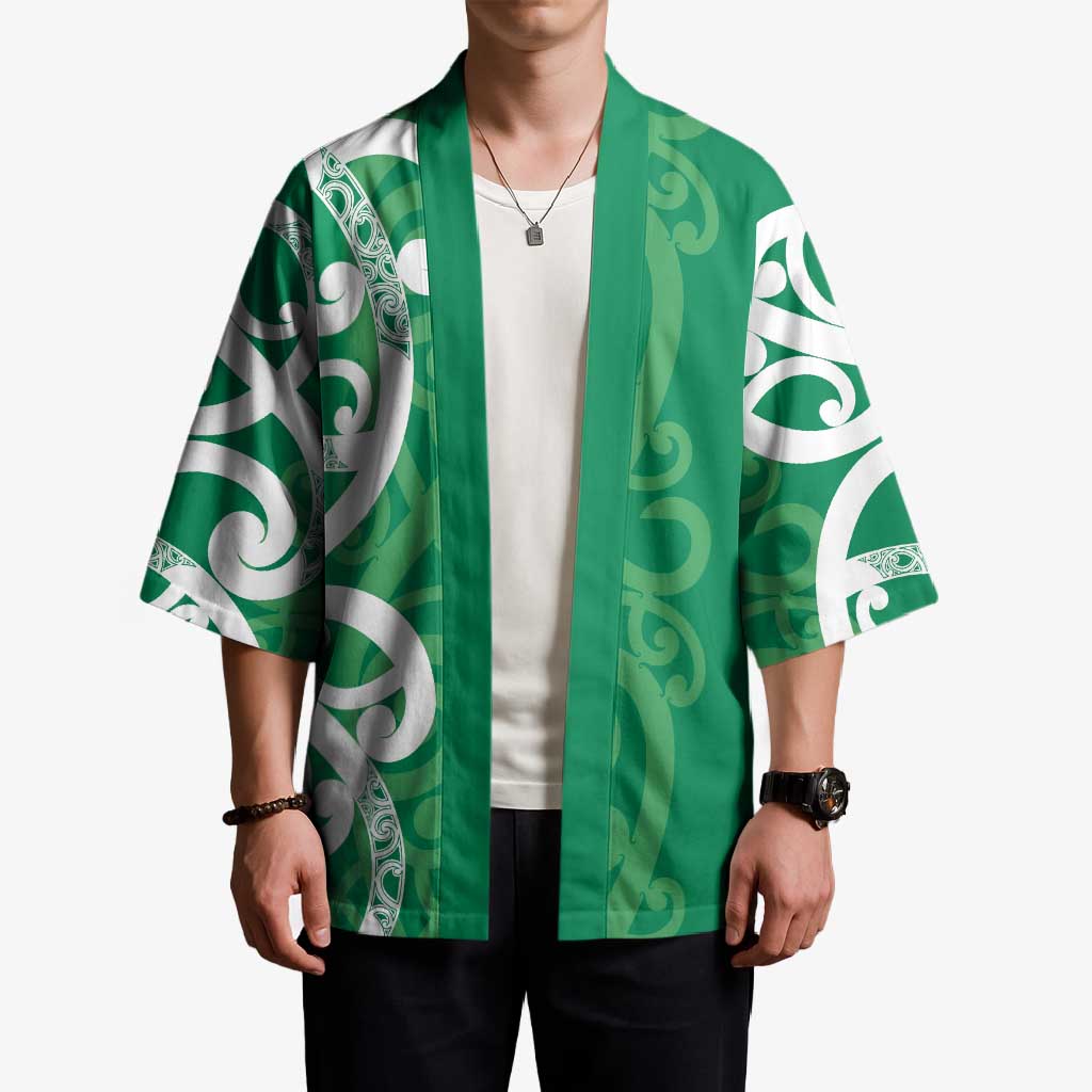 Pounamu Green Maori Kimono Koru Kowhaiwhai - Polynesian Pride