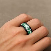 Pounamu Green Maori Spinner Ring Koru Kowhaiwhai