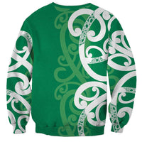 Pounamu Green Maori Sweatshirt Koru Kowhaiwhai - Polynesian Pride