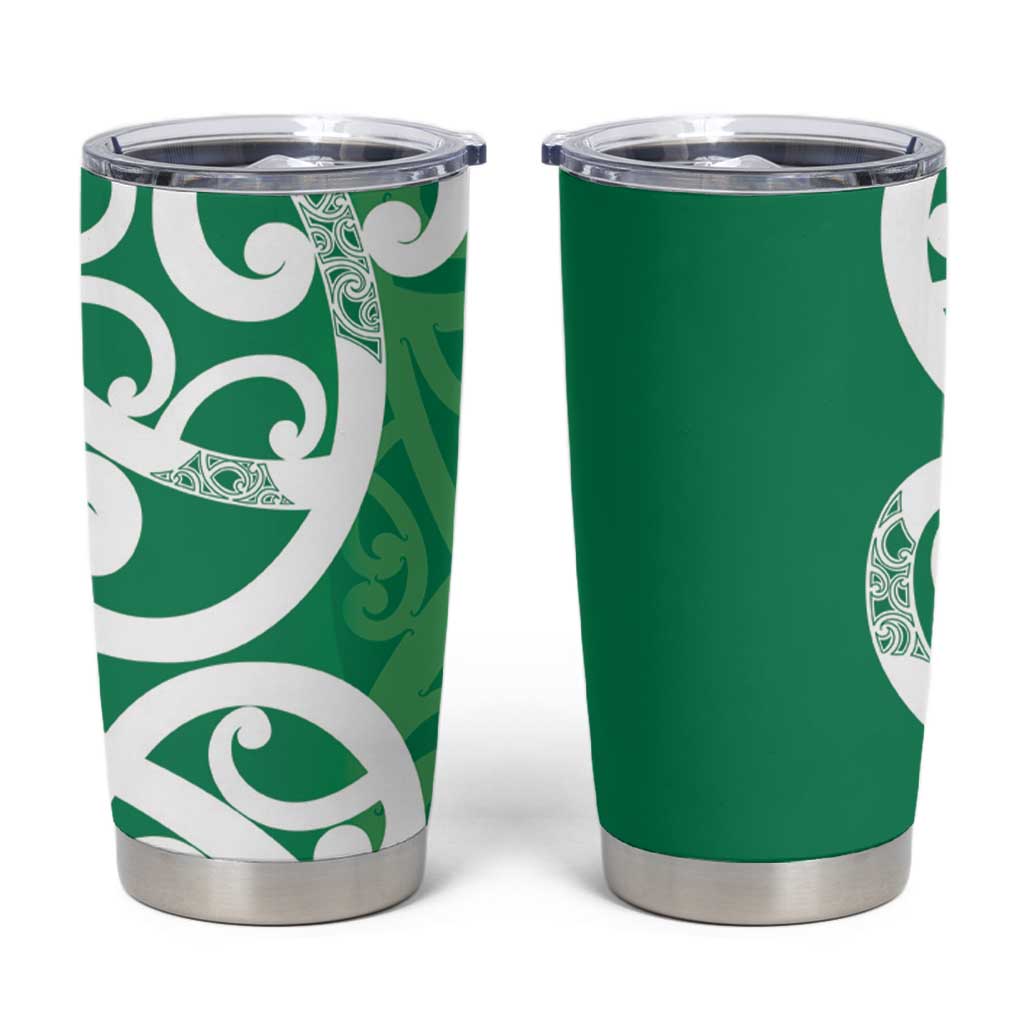 Pounamu Green Maori Tumbler Cup Koru Kowhaiwhai LT7 Green - Polynesian Pride