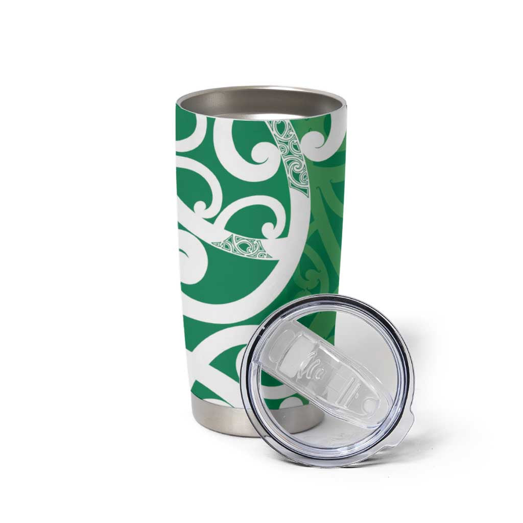 Pounamu Green Maori Tumbler Cup Koru Kowhaiwhai LT7 - Polynesian Pride