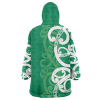 Pounamu Green Maori Wearable Blanket Hoodie Koru Kowhaiwhai - Polynesian Pride