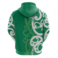 Pounamu Green Maori Zip Hoodie Koru Kowhaiwhai - Polynesian Pride
