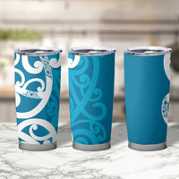 Azure Blue Maori Tumbler Cup Koru Kowhaiwhai - Polynesian Pride
