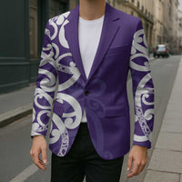 Violet Green Maori Blazer Koru Kowhaiwhai - Polynesian Pride