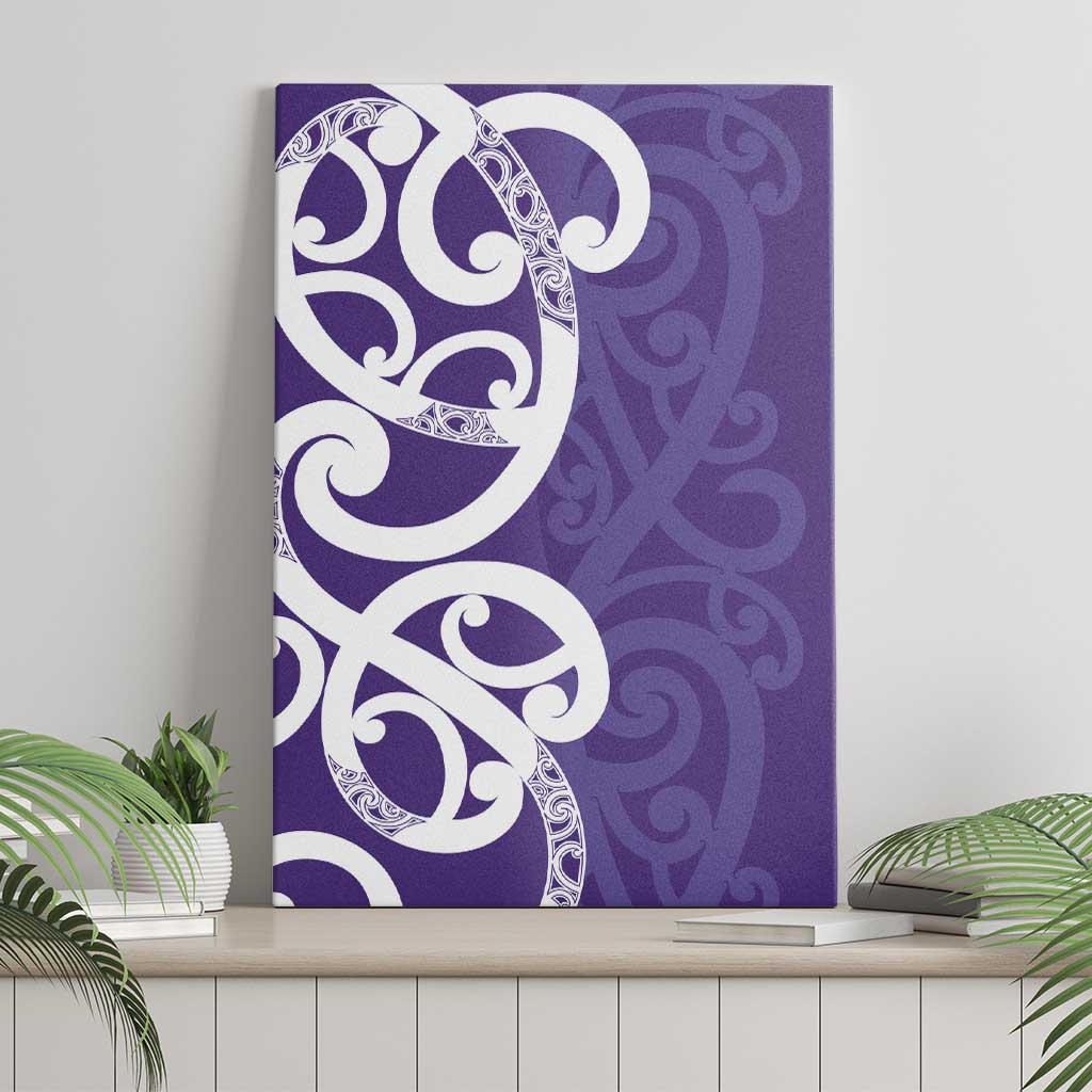 Violet Green Maori Canvas Wall Art Koru Kowhaiwhai - Polynesian Pride