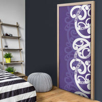 Violet Green Maori Door Cover Koru Kowhaiwhai - Polynesian Pride