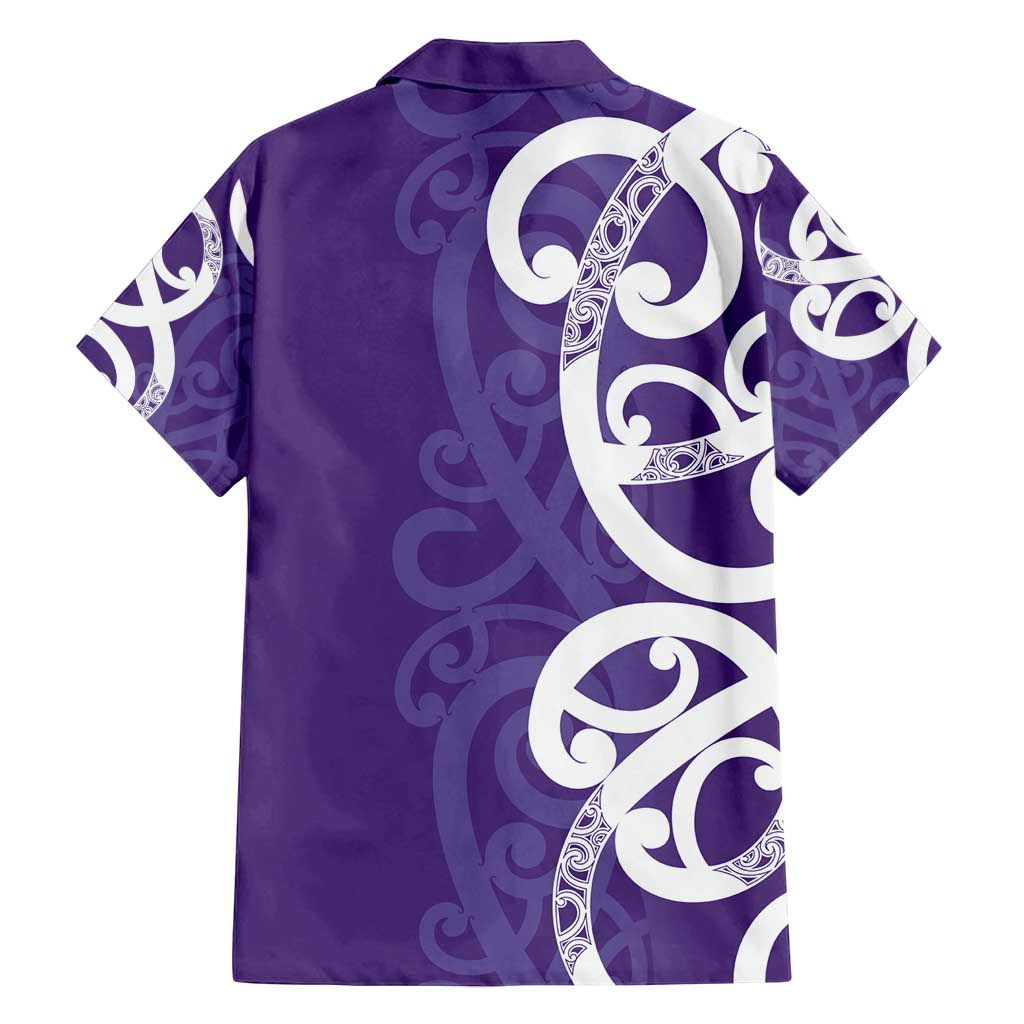Violet Green Maori Family Matching Long Sleeve Bodycon Dress and Hawaiian Shirt Koru Kowhaiwhai LT7 - Polynesian Pride