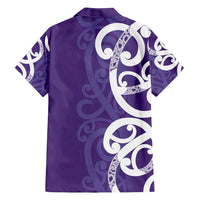 Violet Green Maori Family Matching Long Sleeve Bodycon Dress and Hawaiian Shirt Koru Kowhaiwhai LT7 - Polynesian Pride