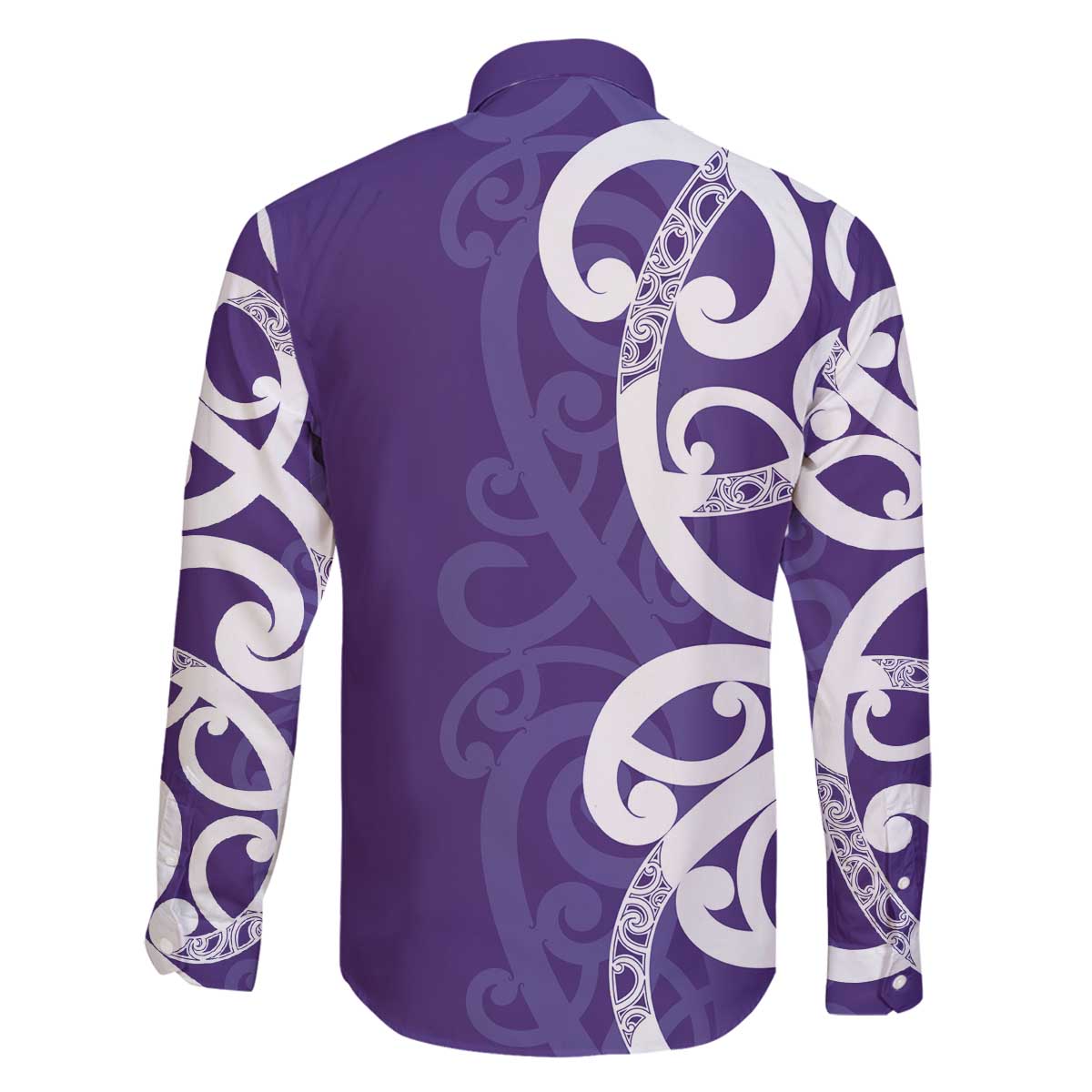 Violet Green Maori Family Matching Off The Shoulder Long Sleeve Dress and Hawaiian Shirt Koru Kowhaiwhai LT7 - Polynesian Pride