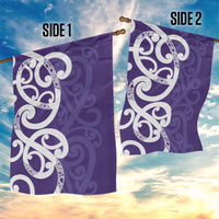 Violet Green Maori Garden Flag Koru Kowhaiwhai - Polynesian Pride