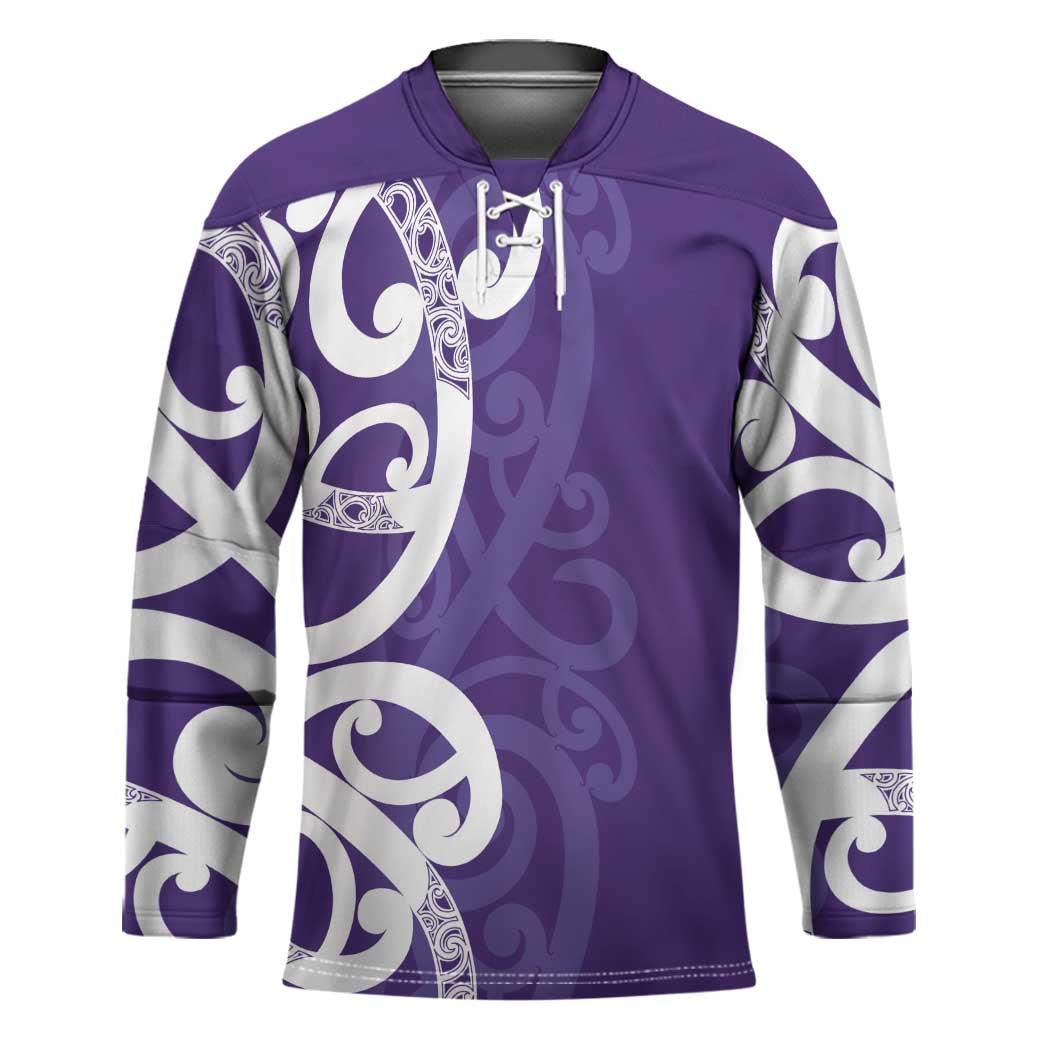 Violet Green Maori Hockey Jersey Koru Kowhaiwhai - Polynesian Pride