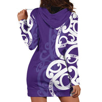 Violet Green Maori Hoodie Dress Koru Kowhaiwhai - Polynesian Pride
