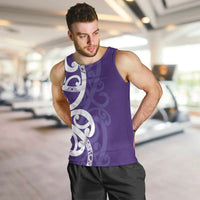 Violet Green Maori Men Tank Top Koru Kowhaiwhai - Polynesian Pride