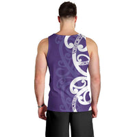 Violet Green Maori Men Tank Top Koru Kowhaiwhai - Polynesian Pride