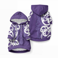 Violet Green Maori Pet Hoodie Koru Kowhaiwhai LT7 Pullover Violet - Polynesian Pride