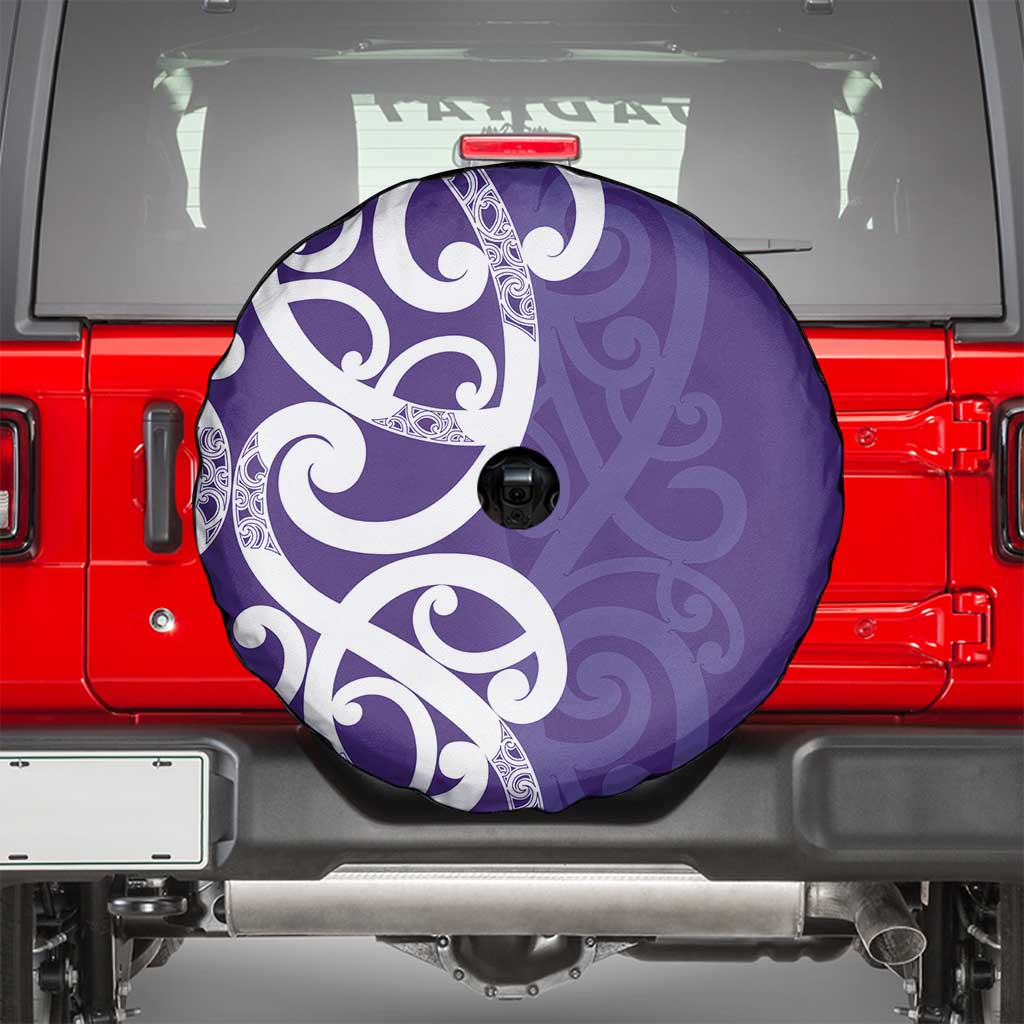 Violet Green Maori Spare Tire Cover Koru Kowhaiwhai - Polynesian Pride