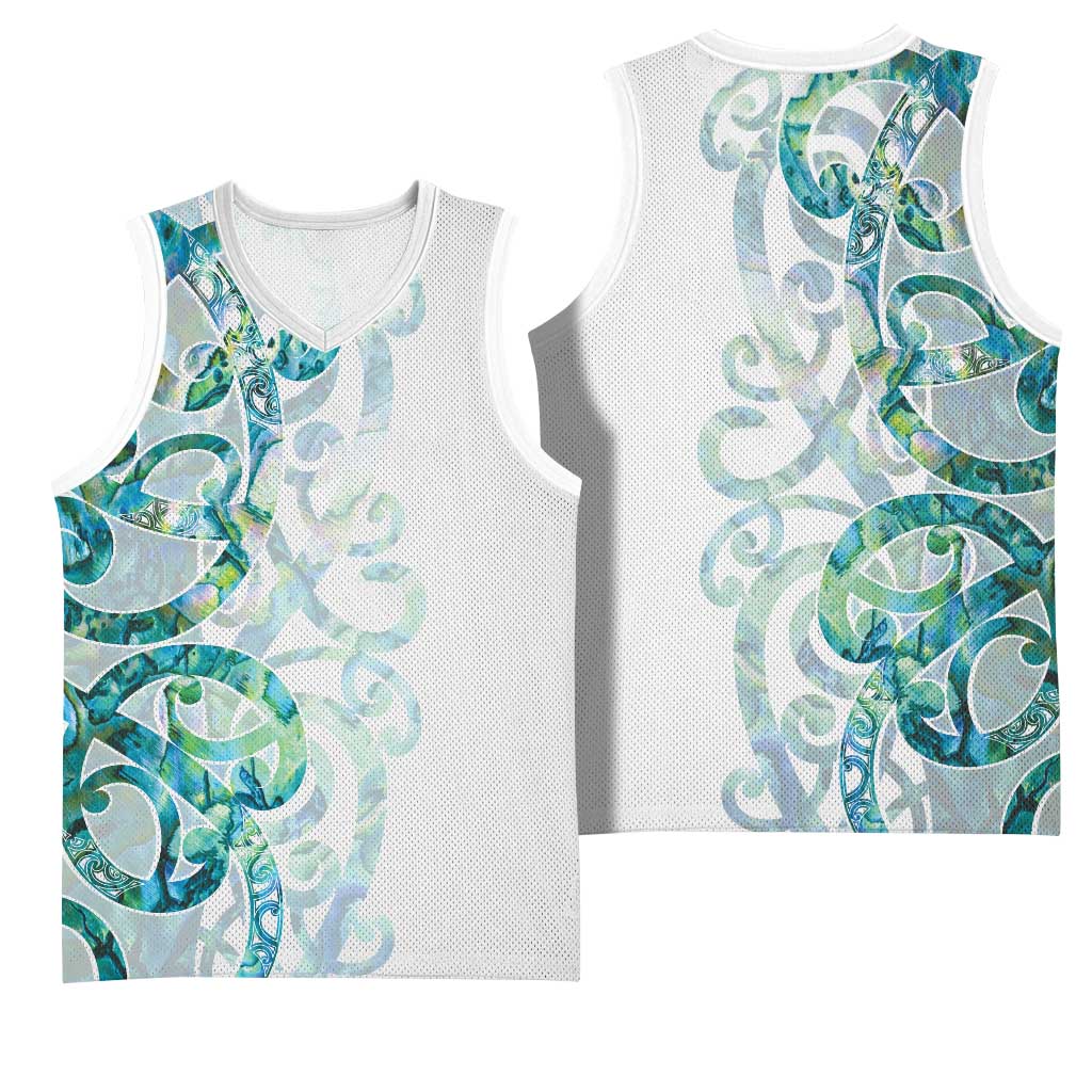 Paua Shell Maori Basketball Jersey Koru Kowhaiwhai - Polynesian Pride