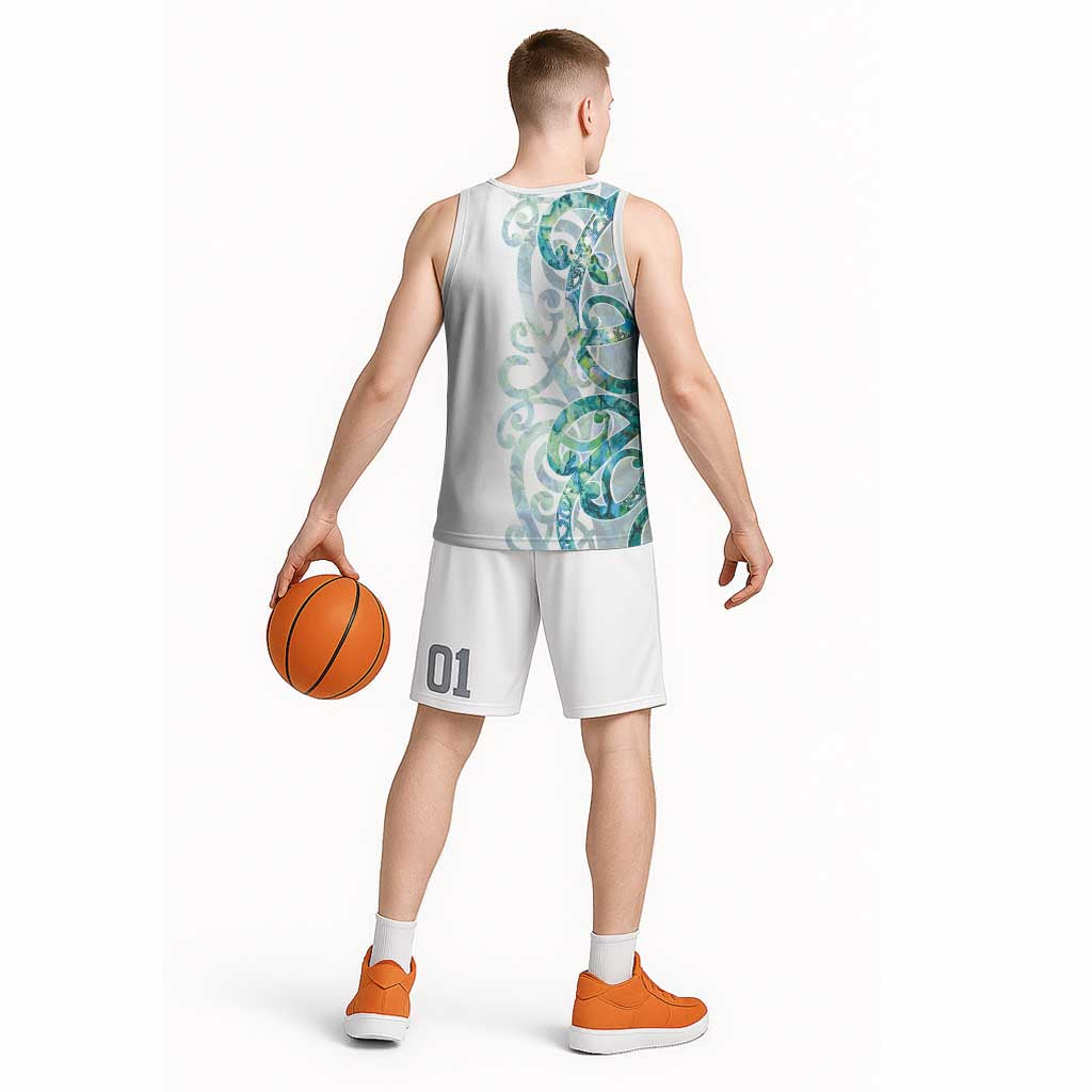 Paua Shell Maori Basketball Jersey Koru Kowhaiwhai - Polynesian Pride