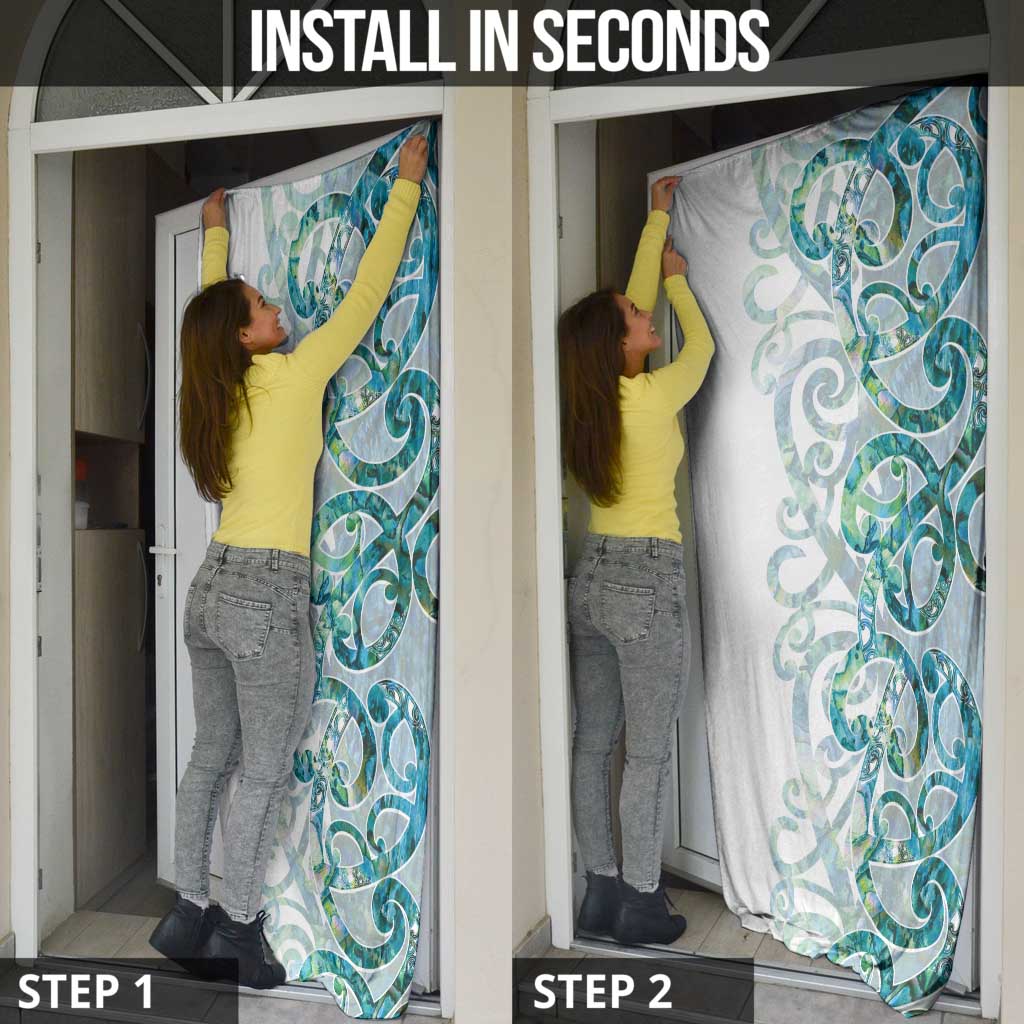 Paua Shell Maori Door Cover Koru Kowhaiwhai - Polynesian Pride