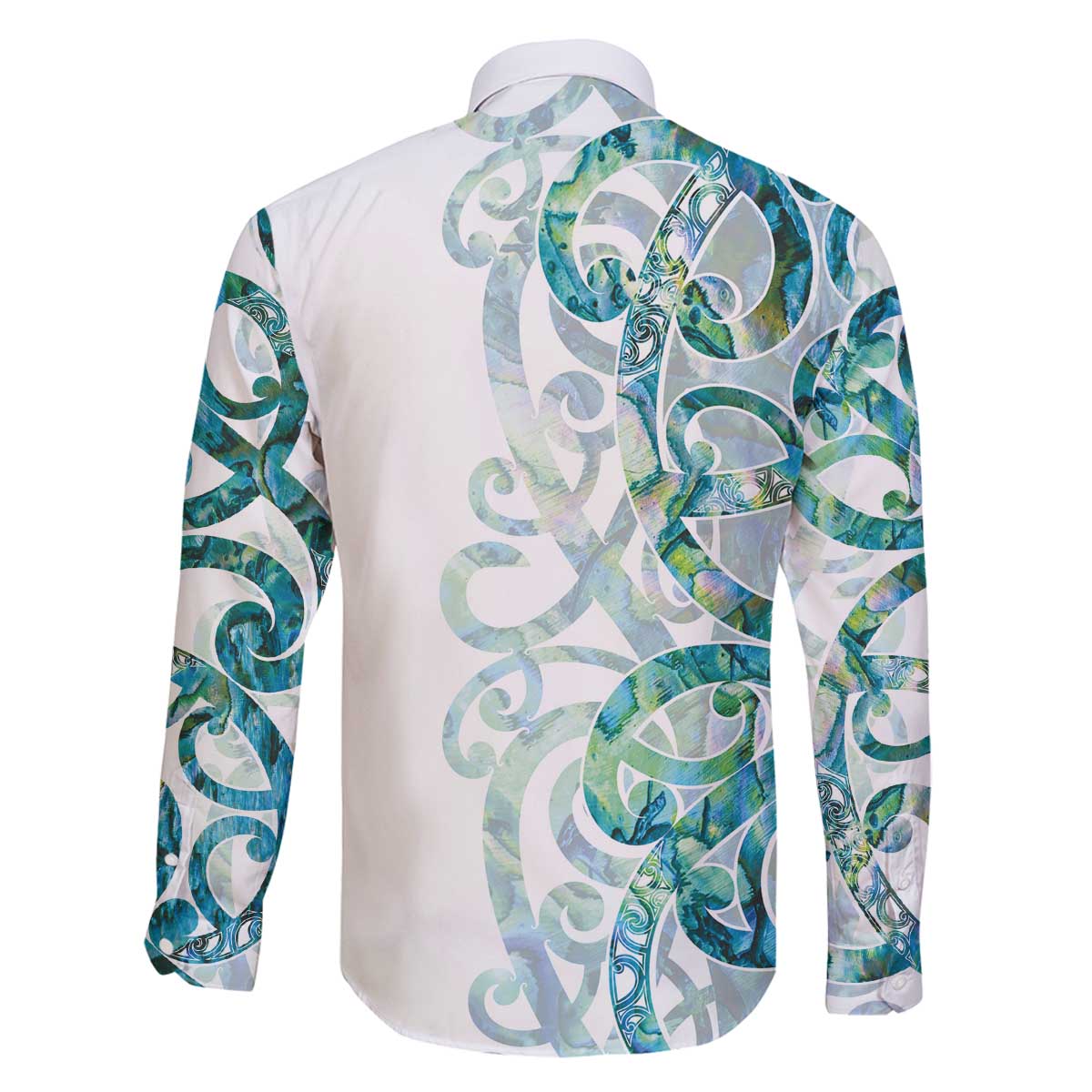 Paua Shell Maori Family Matching Off The Shoulder Long Sleeve Dress and Hawaiian Shirt Koru Kowhaiwhai LT7 - Polynesian Pride