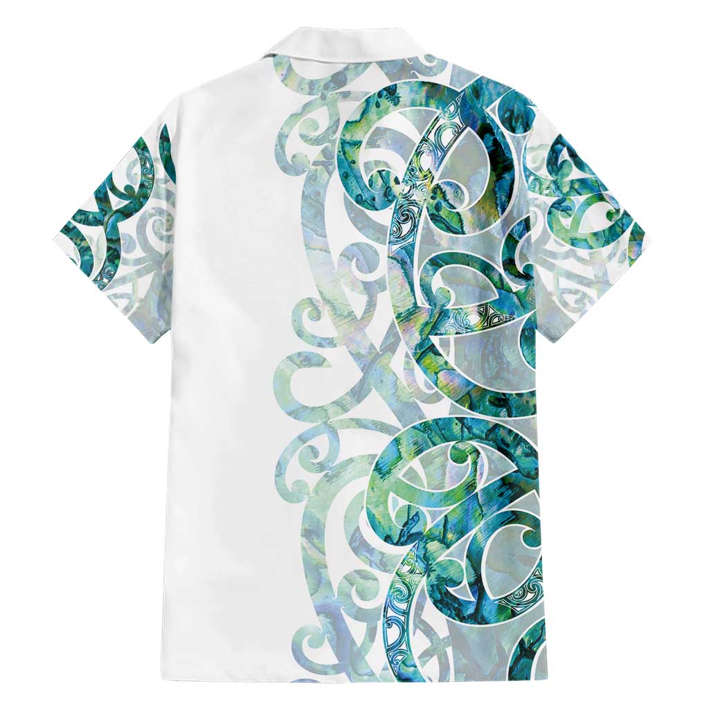 Paua Shell Maori Family Matching Short Sleeve Bodycon Dress and Hawaiian Shirt Koru Kowhaiwhai LT7 - Polynesian Pride