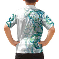 Paua Shell Maori Family Matching Summer Maxi Dress and Hawaiian Shirt Koru Kowhaiwhai - Polynesian Pride