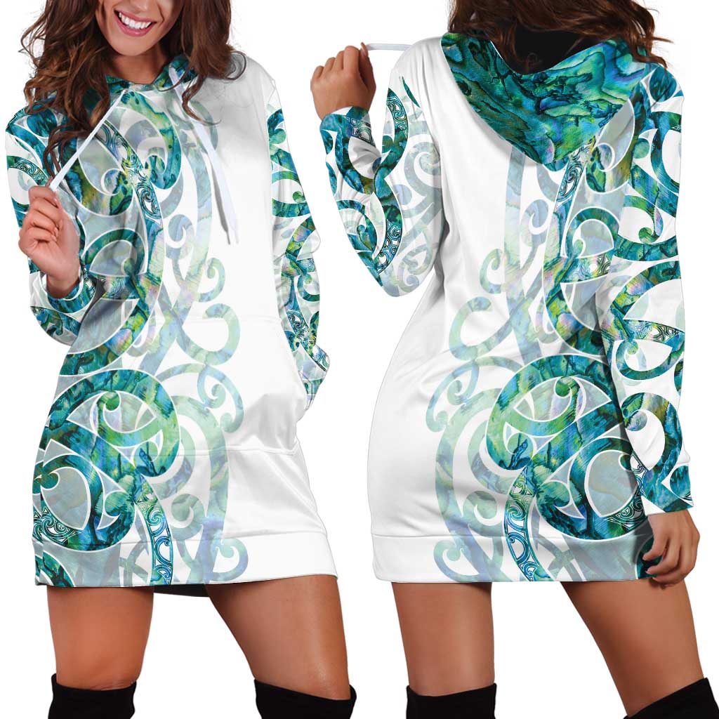 Paua Shell Maori Hoodie Dress Koru Kowhaiwhai - Polynesian Pride