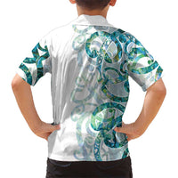 Paua Shell Maori Kid Hawaiian Shirt Koru Kowhaiwhai - Polynesian Pride
