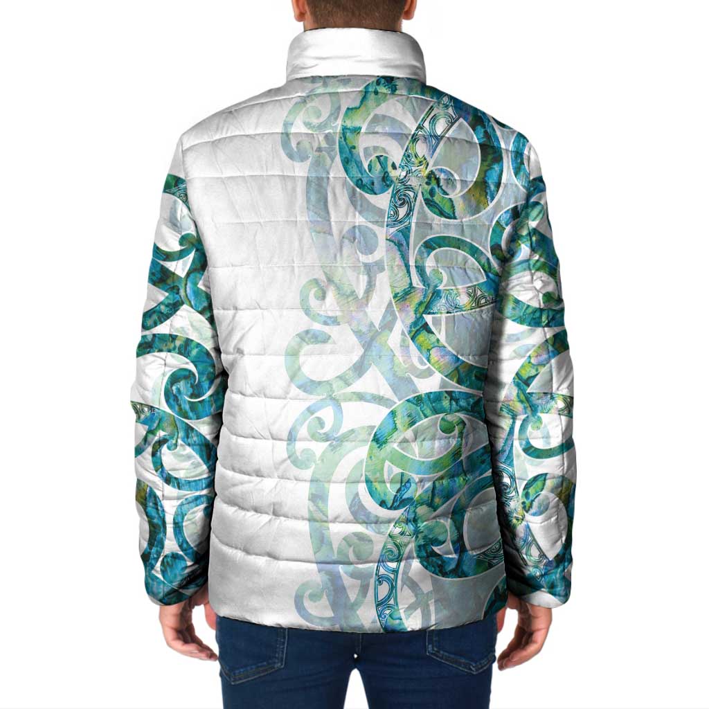Paua Shell Maori Padded Jacket Koru Kowhaiwhai - Polynesian Pride