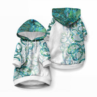 Paua Shell Maori Pet Hoodie Koru Kowhaiwhai LT7 Pullover White - Polynesian Pride