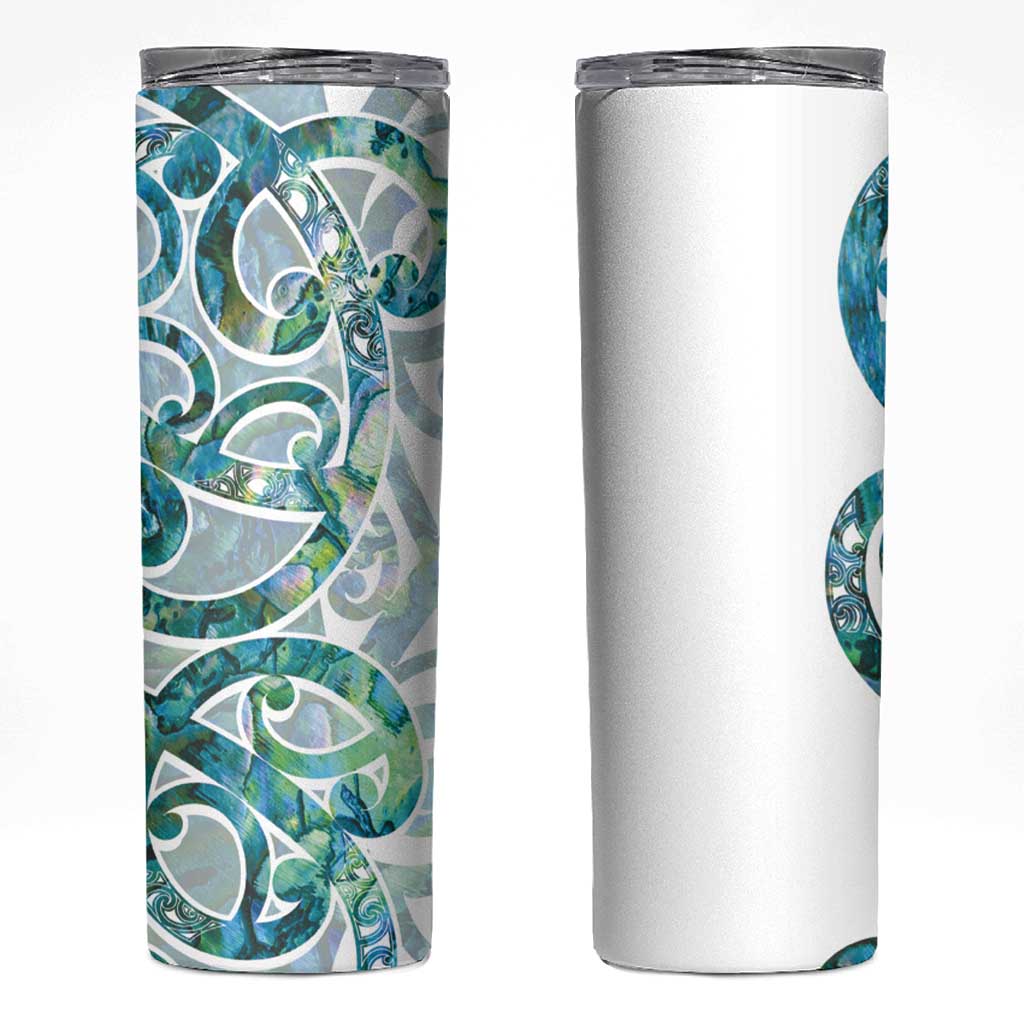 Paua Shell Maori Skinny Tumbler Koru Kowhaiwhai - Polynesian Pride