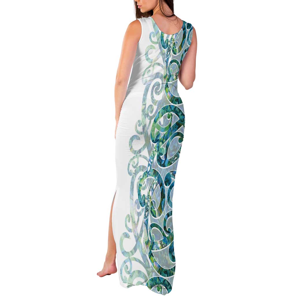 Paua Shell Maori Tank Maxi Dress Koru Kowhaiwhai - Polynesian Pride