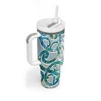 Paua Shell Maori Tumbler With Handle Koru Kowhaiwhai - Polynesian Pride