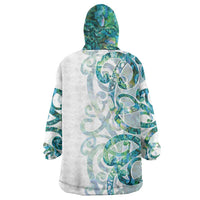 Paua Shell Maori Wearable Blanket Hoodie Koru Kowhaiwhai - Polynesian Pride