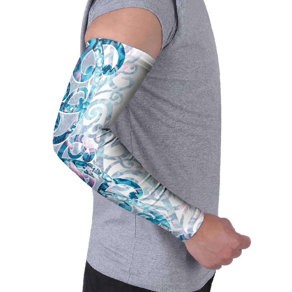 Turquoise Paua Shell Maori Arm Sleeves Koru Kowhaiwhai - Polynesian Pride