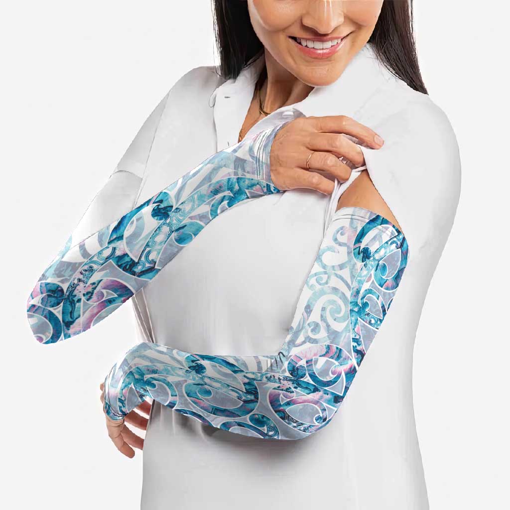 Turquoise Paua Shell Maori Arm Sleeves Koru Kowhaiwhai - Polynesian Pride