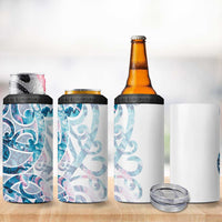 Turquoise Paua Shell Maori 4 in 1 Can Cooler Tumbler Koru Kowhaiwhai - Polynesian Pride