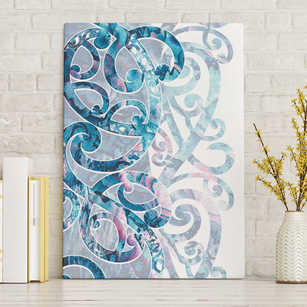 Turquoise Paua Shell Maori Canvas Wall Art Koru Kowhaiwhai - Polynesian Pride