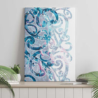 Turquoise Paua Shell Maori Canvas Wall Art Koru Kowhaiwhai - Polynesian Pride