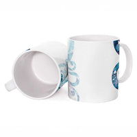 Turquoise Paua Shell Maori Ceramic Mug Koru Kowhaiwhai - Polynesian Pride