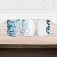 Turquoise Paua Shell Maori Ceramic Mug Koru Kowhaiwhai - Polynesian Pride